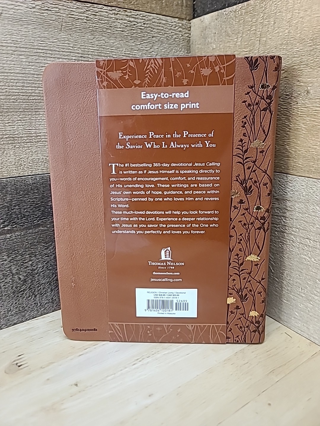 Jesus Calling, Brown Leathersoft, Comfort Size Print