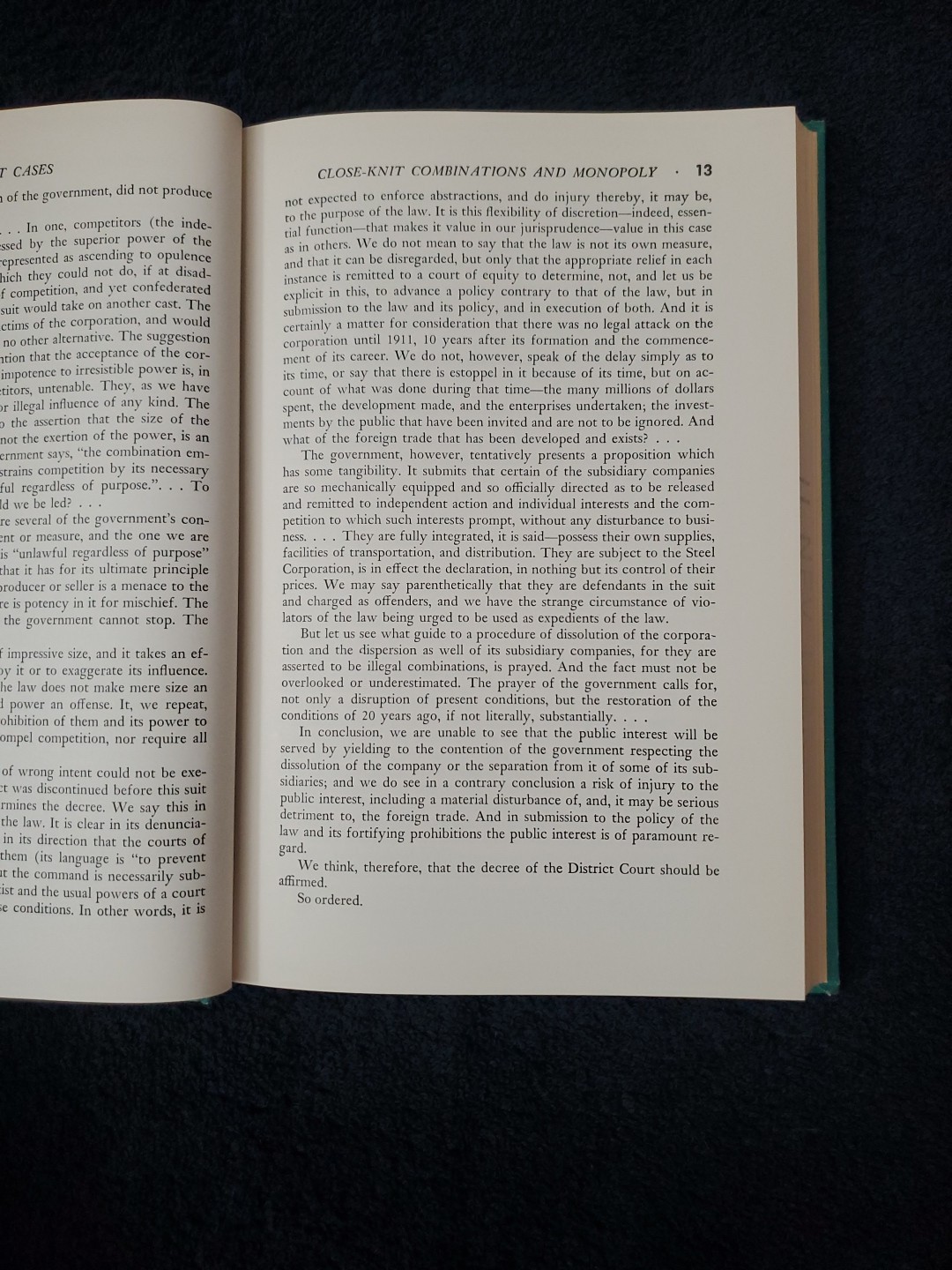 Selected Antitrust Cases Irwin M. Stelzer Revised Edition 1961 Landmark Decision