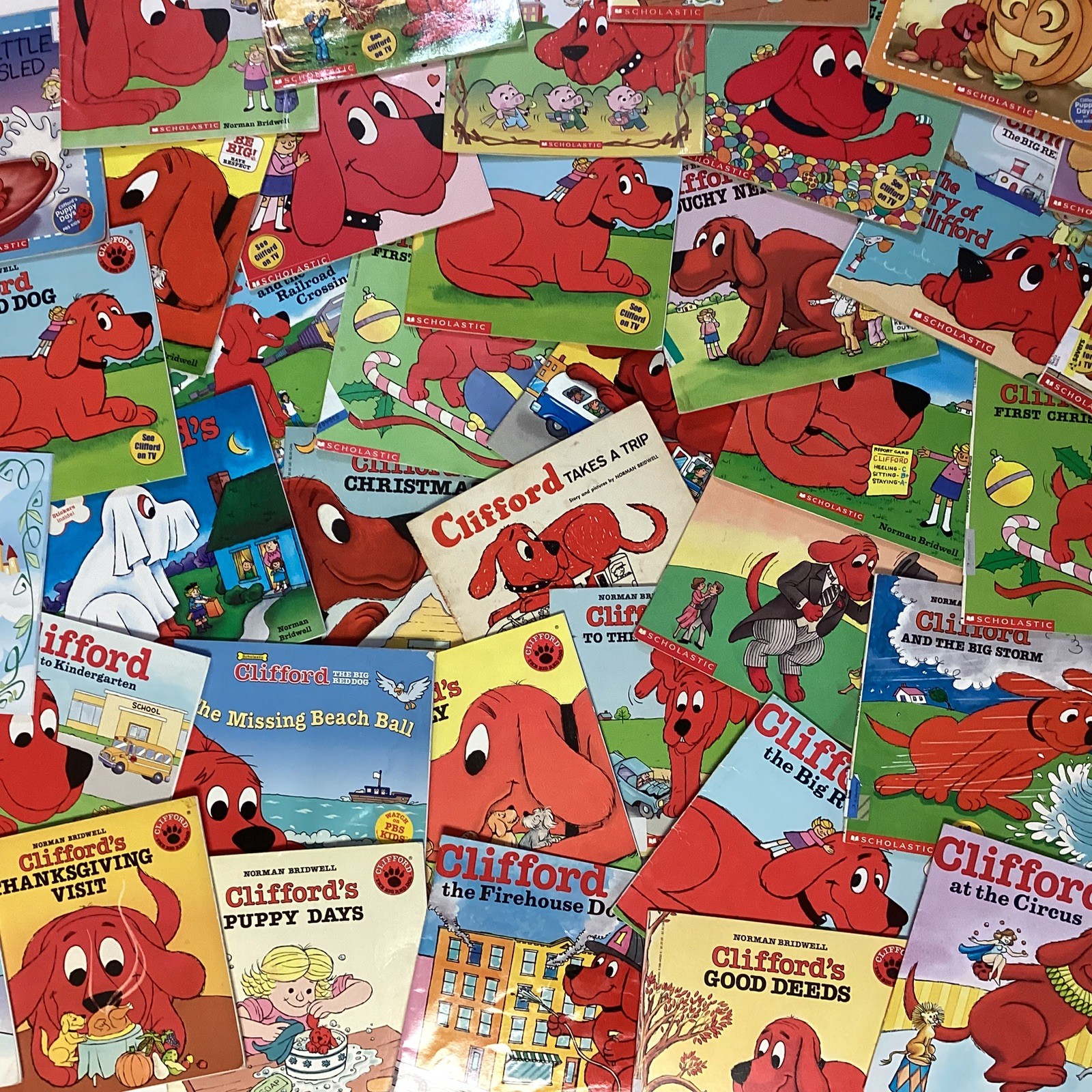 Lot of 10 Clifford Dog Puppy Classic Storybook Random Kids Picture Book Lot
