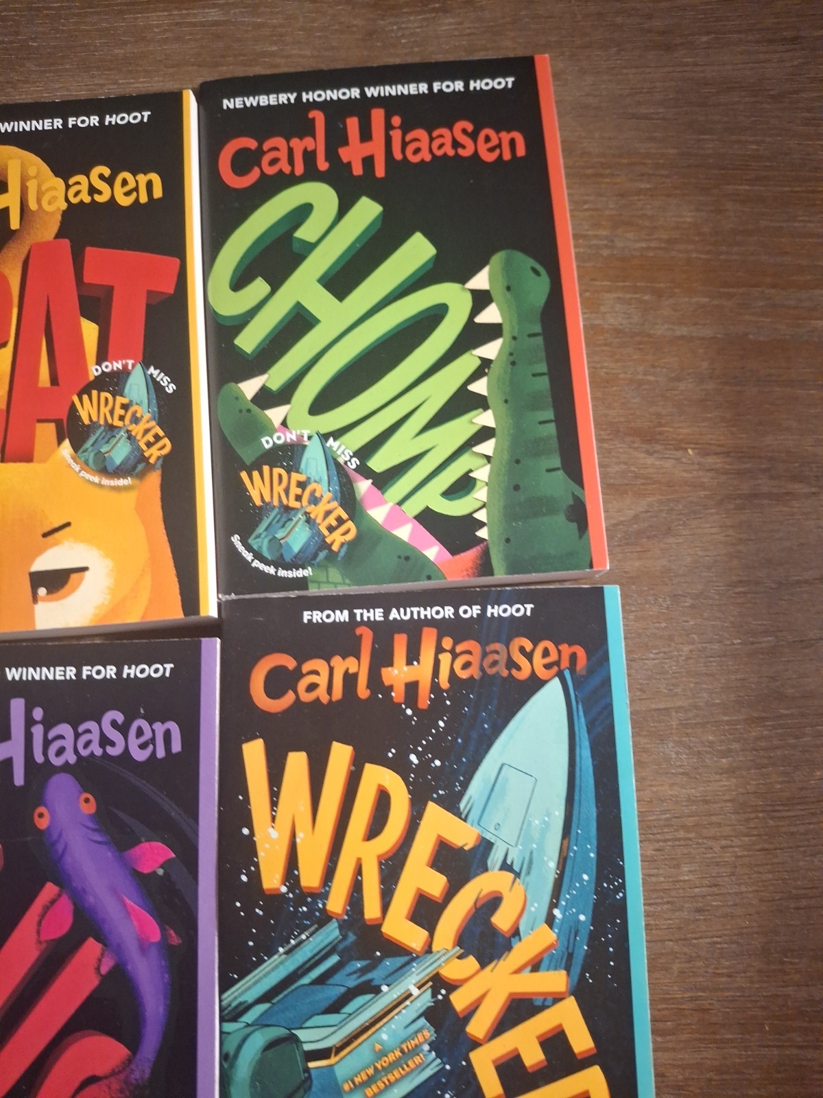 Hiaasen 6-Book Paperback Boxed Set: Hoot; Flush; Scat; Chomp; Squirm; Wrecker