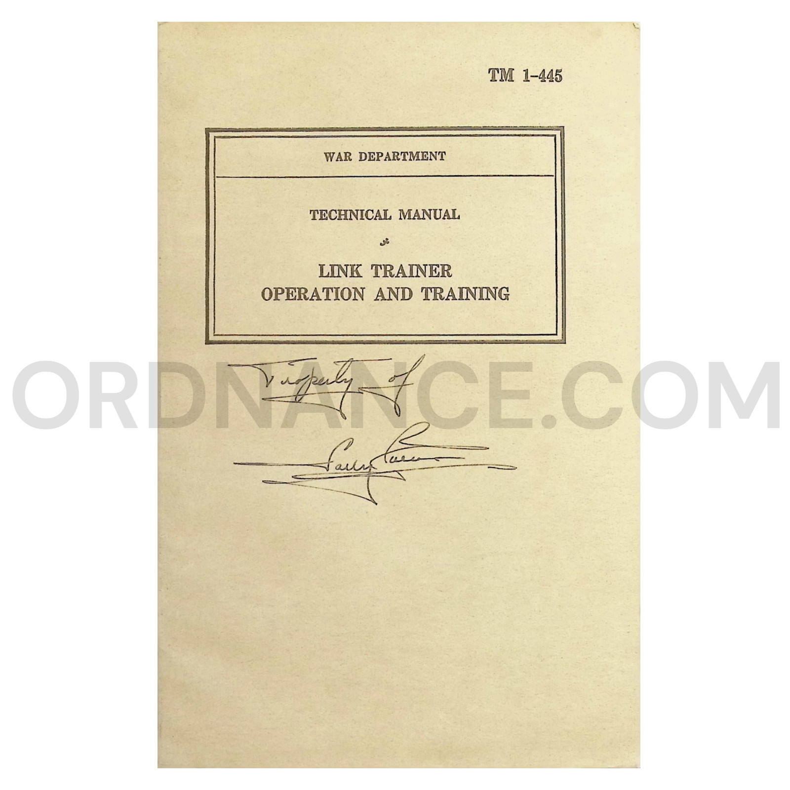 TM 1-445 Link Trainer Operation and Training Technical Manual Dated: 1940
