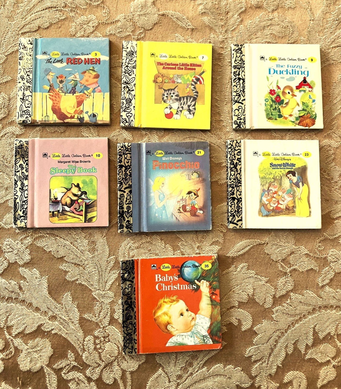 Lot of 7 Vintage Little Little Golden Books 2.75” Miniature