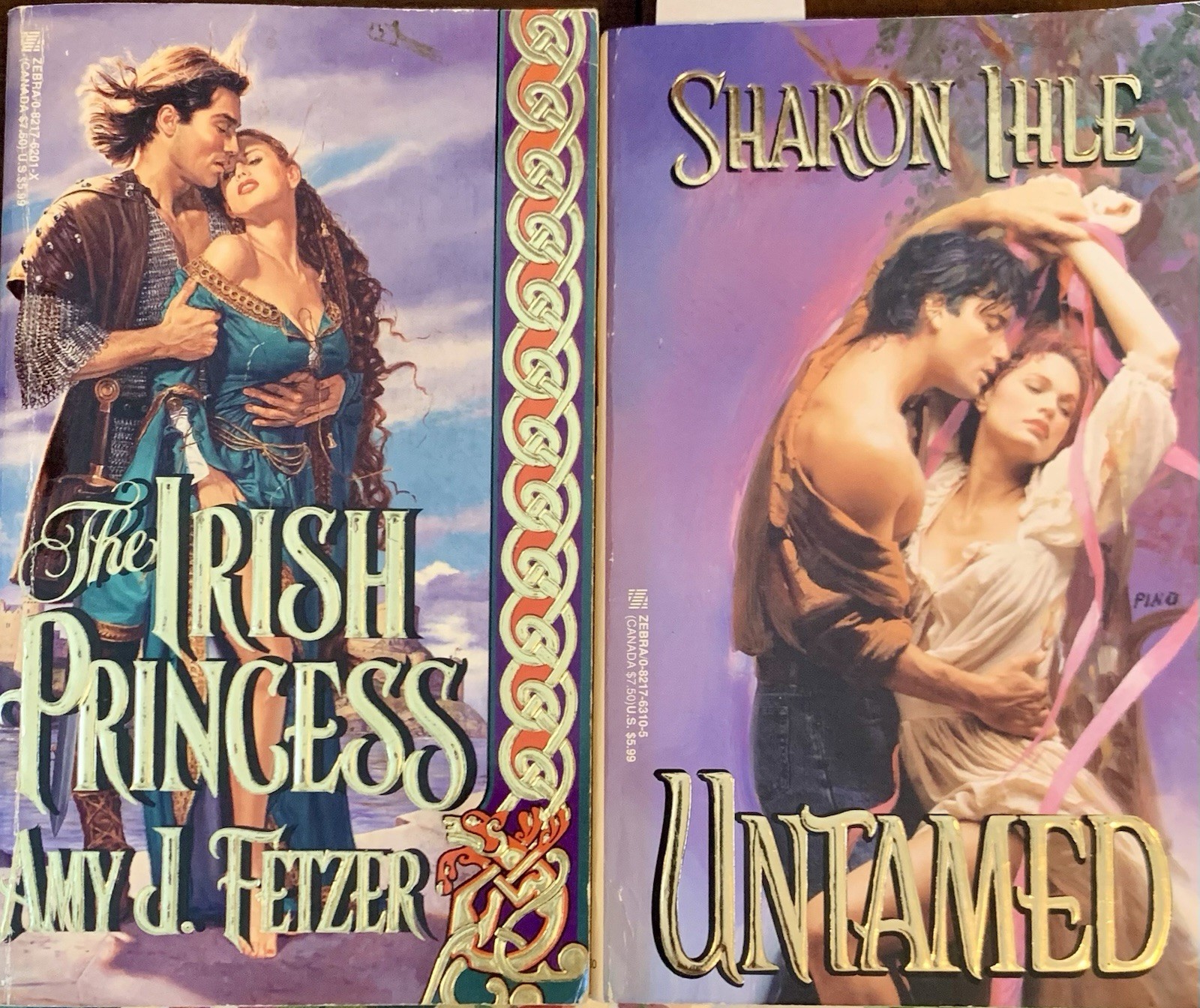 (2 pb) 1999 ZEBRA historical romance Amy J FETZER Sharon IHLE Bodice Ripper