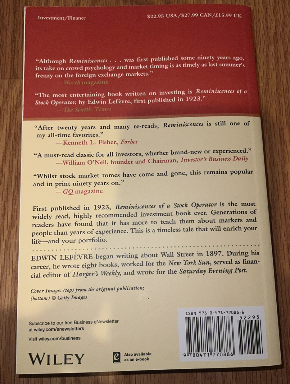 Wiley Investment Classics Ser.: Reminiscences of a Stock Operator by Edwin…