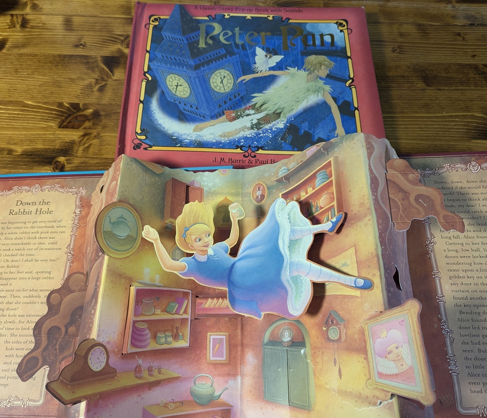 ALICE IN WONDERLAND Lewis Carroll & Peter Pan J. Barrie CLASSIC POP UP Book Lot