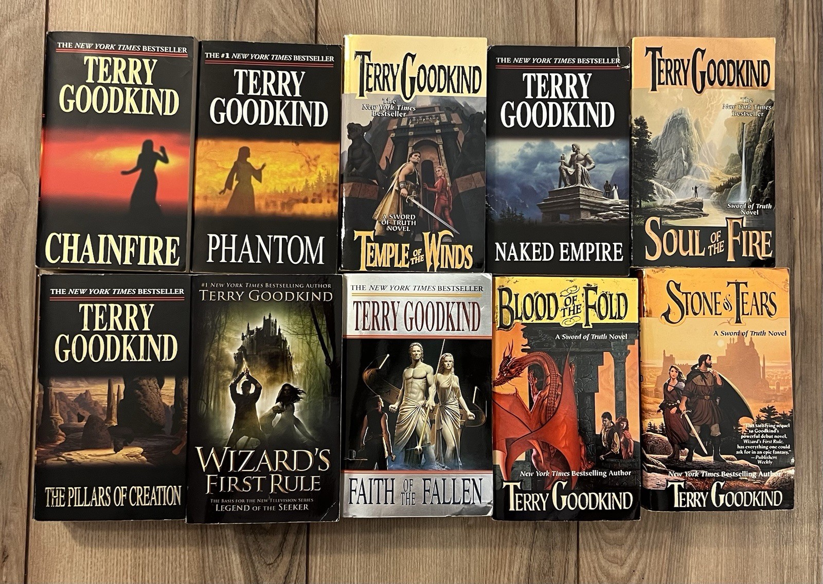 Lot Of 10 Sword Of Truth Series Terry Goodkind Books Paperback Books 1-4 6-11