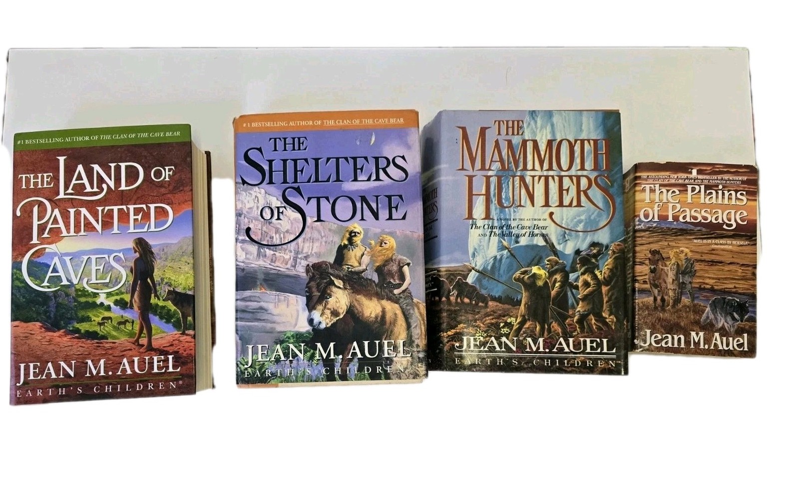4 Jean M. Auel “Earth’s Children Series Books. 3 Hardback 1 Paperback. Bantam…