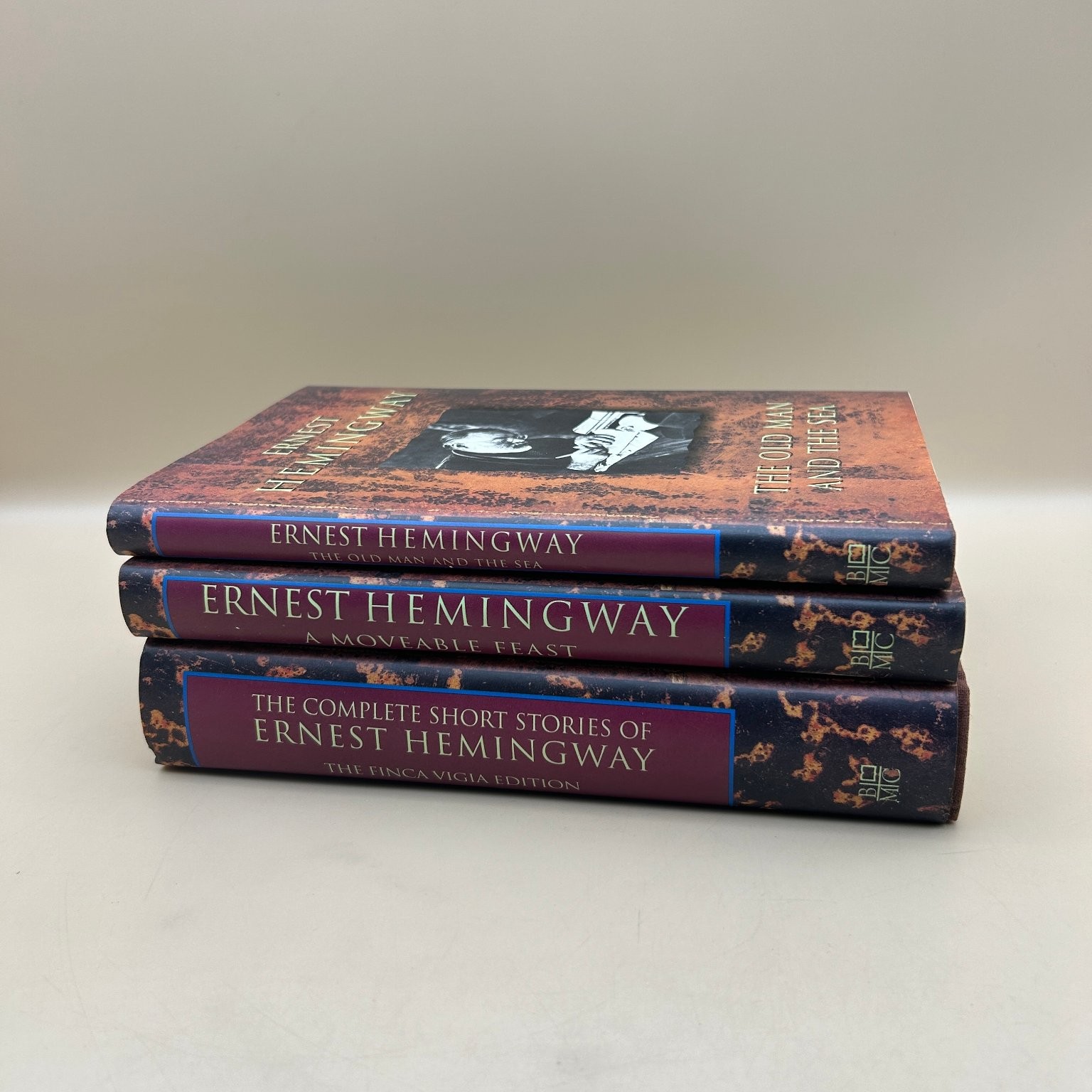 Ernest Hemingway 3 Book Set Old Man & Sea Moveable Feast Short Stories BOMC