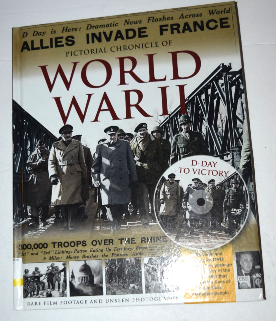 “PICTORIAL CHRONICLE of World War II,” 124 Pages + DVD (c) 2018, Pre-0wned