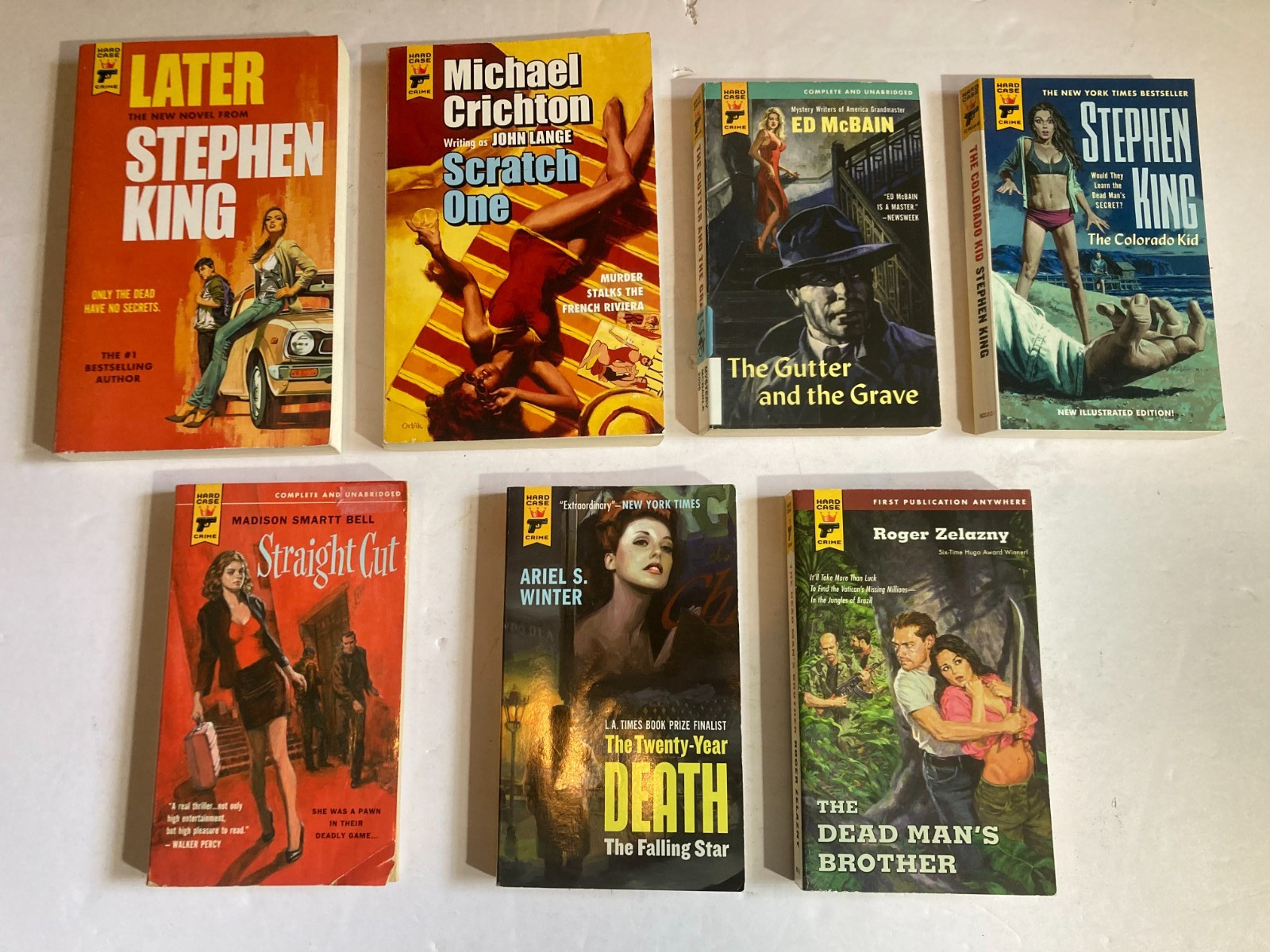 Lot HARD CASE CRIME Roger Zelazny STEPHEN KING Ed McBain MADISON BELL Lot of 7