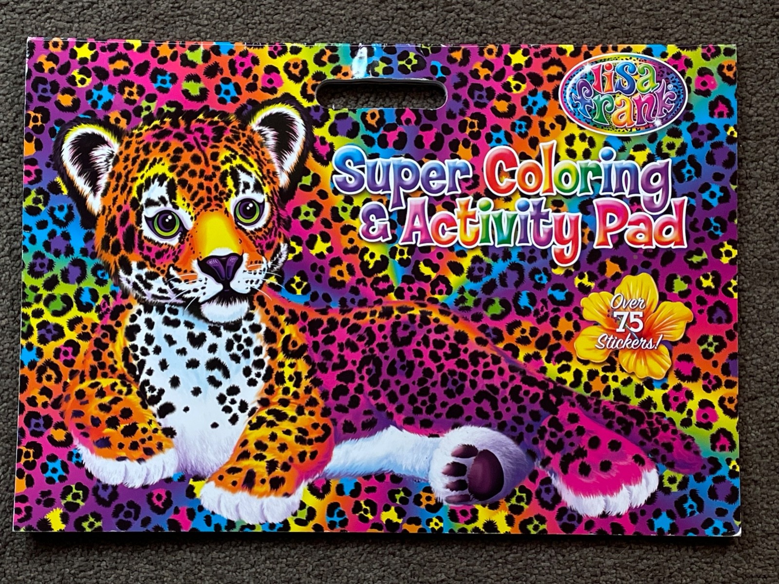 New Lisa Frank Cheetah Super Coloring Activity Pad 75+ Stickers 90s Vibes 16×11″
