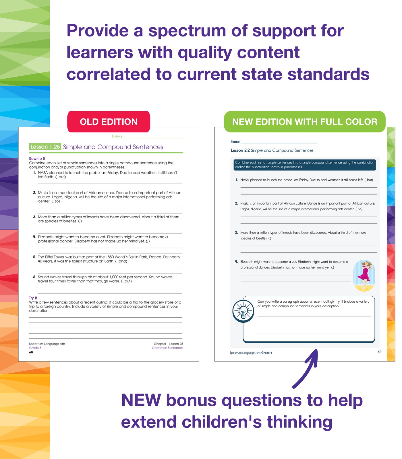 Spectrum Language Arts Workbook Grade 8 (192 pages)