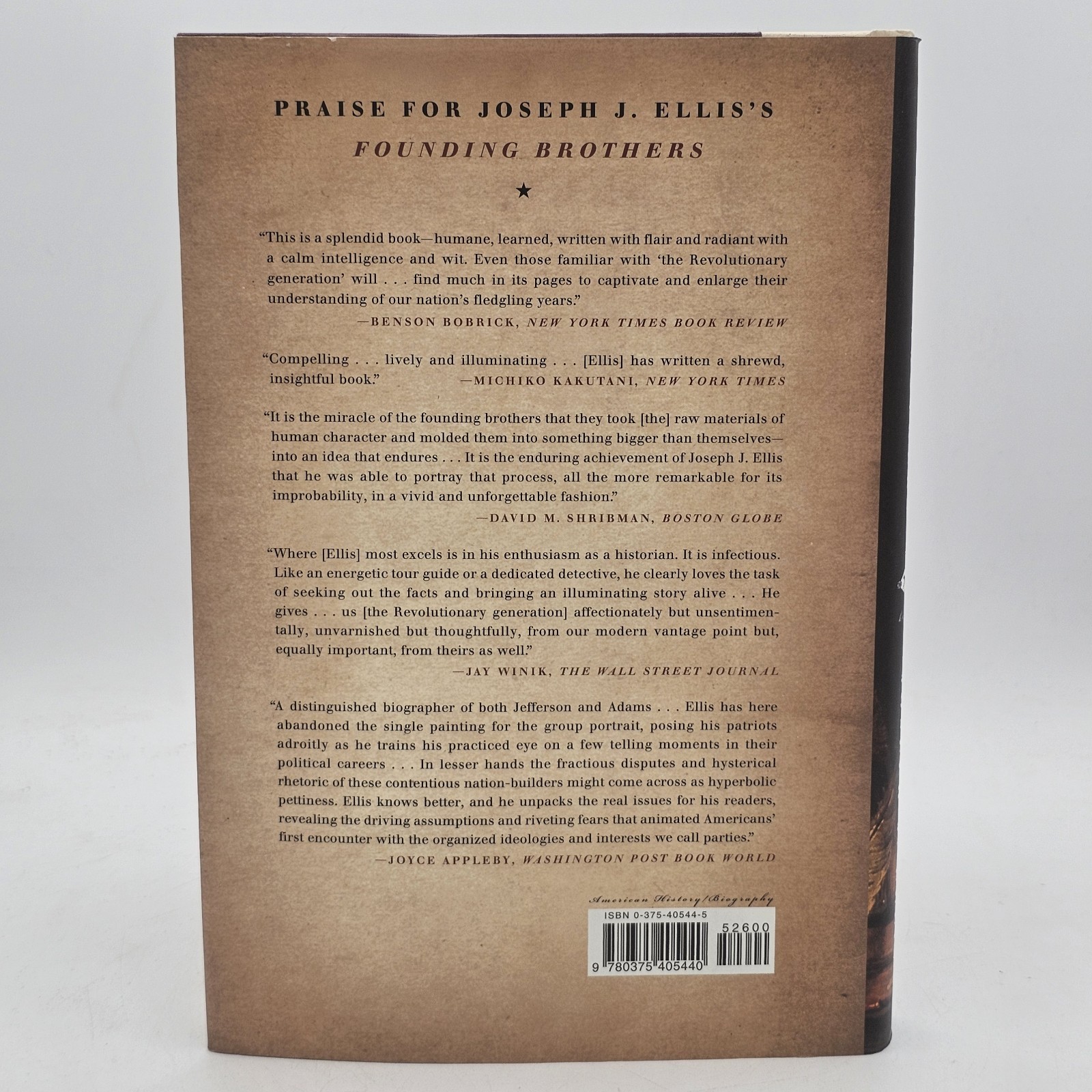 Founding Brothers Joseph J Ellis 2000 HC DJ Pulitzer American History