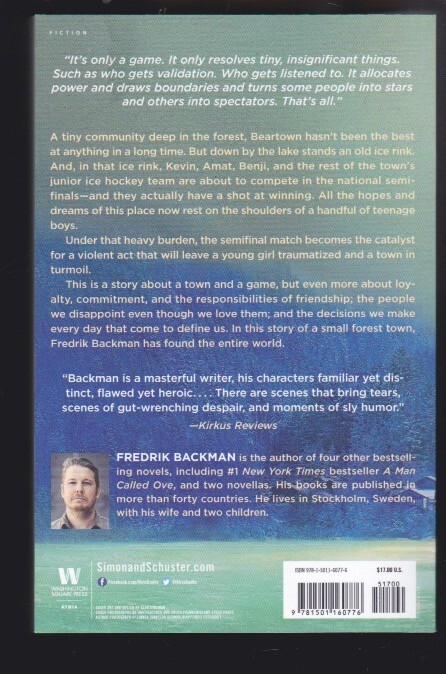 Beartown: A Novel by Fredrik Backman (Beartown Series) Paperback 2018 NEW