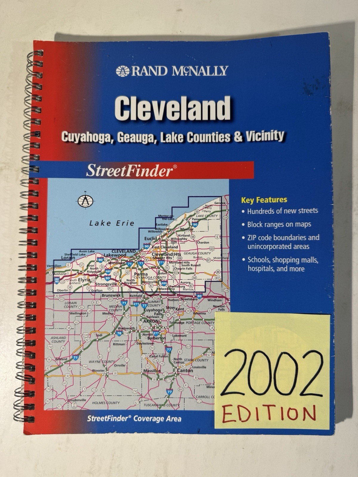 Cleveland Ohio Street Guide 2002 Rand McNally Atlas OH Road Map Streetfinder