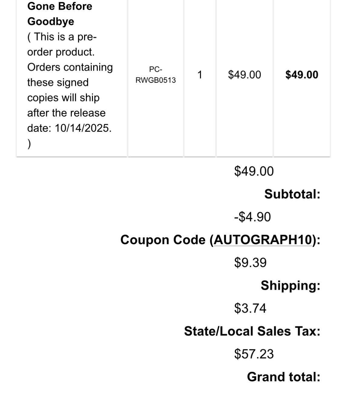 ✅🔥Gone Before Goodbye *JSA Auth.* / SIGNED by Witherspoon & Coben- MINOR DAMAGE