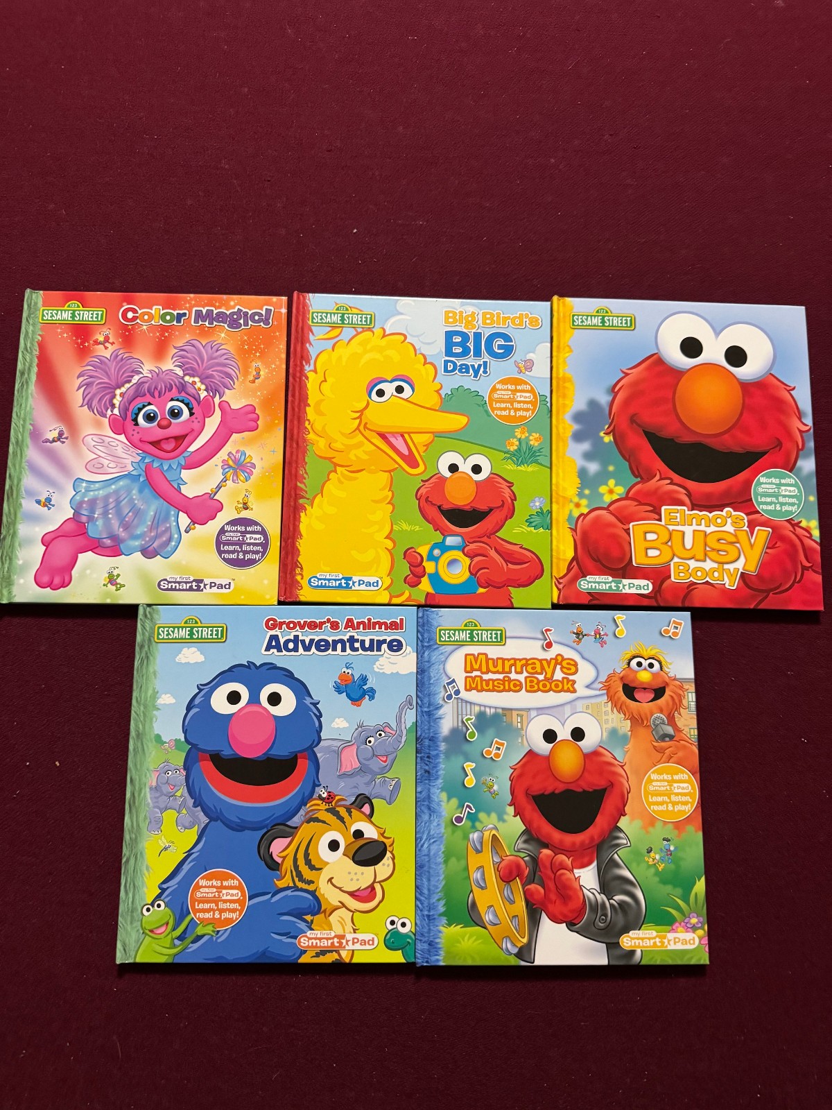 123 Sesame Street My First Smart Pad Book Lot of 5 Reading Books