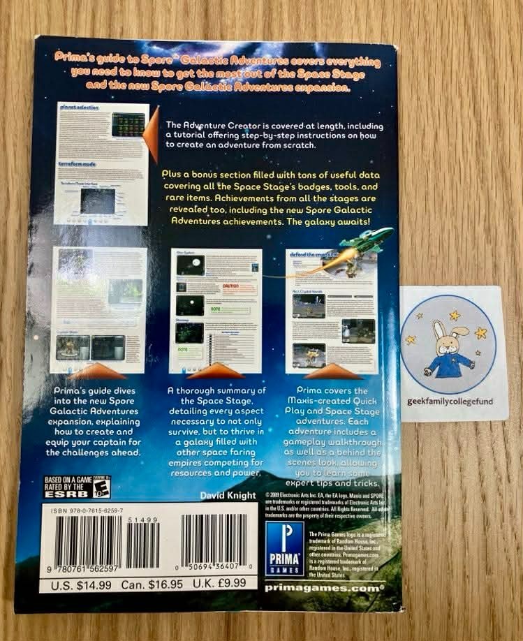 Spore Galactic Adventures Game Guide, never used