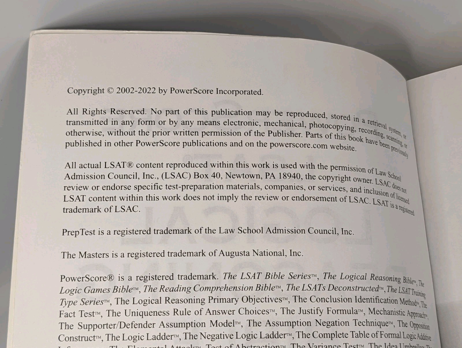 2 LSAT Books PowerScore LSAT Logical Reasoning Bible + LOGIC GAMES PREP 2022