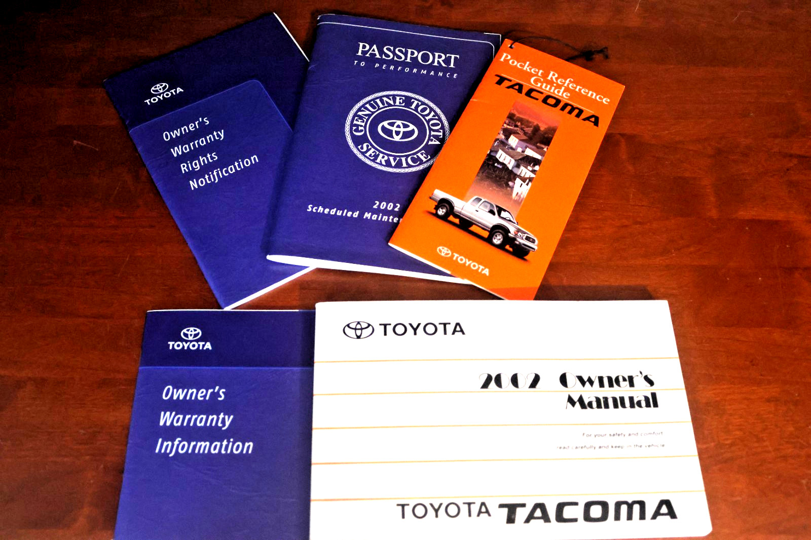 2002 Toyota Tacoma Owners Manual Book, Owner’s Warranty Information, & Passport