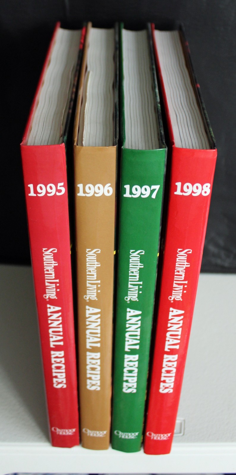 Lot of 4 Southern Living Annual Recipes Cookbooks – 1995, 1996, 1997, 1998 VGC