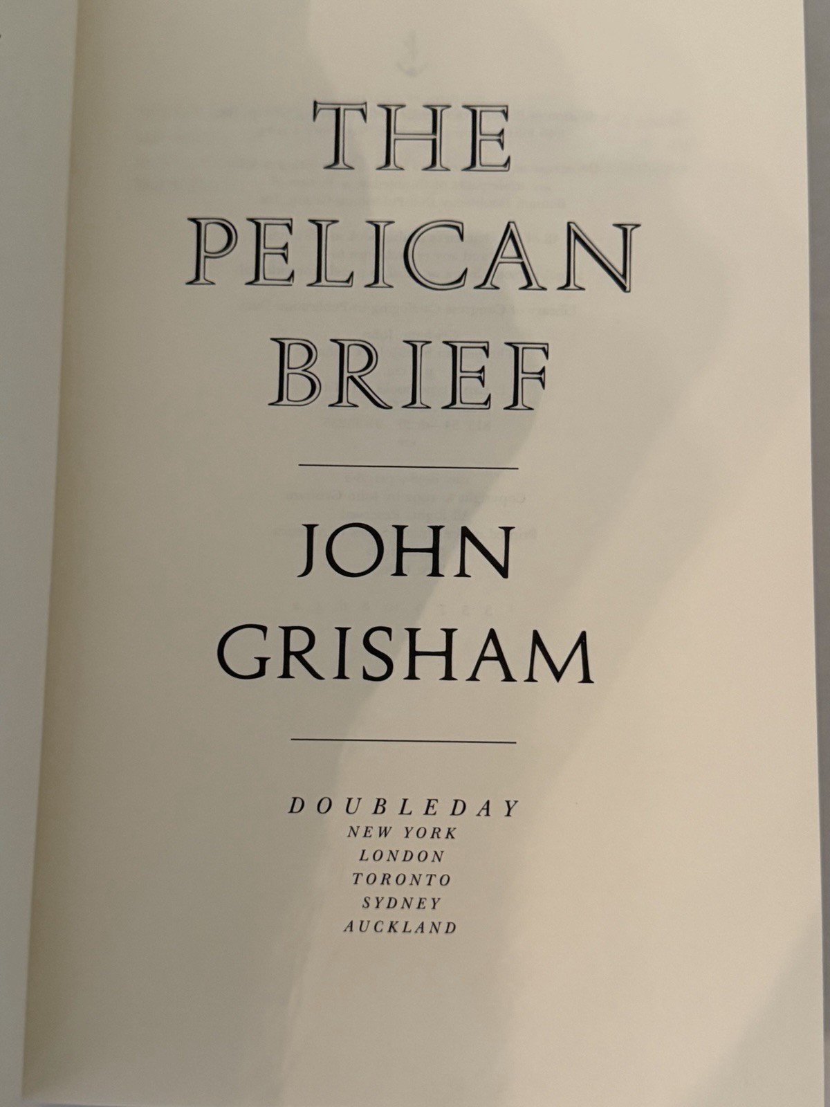 The Pelican Brief First Edition John Grisham Signed
