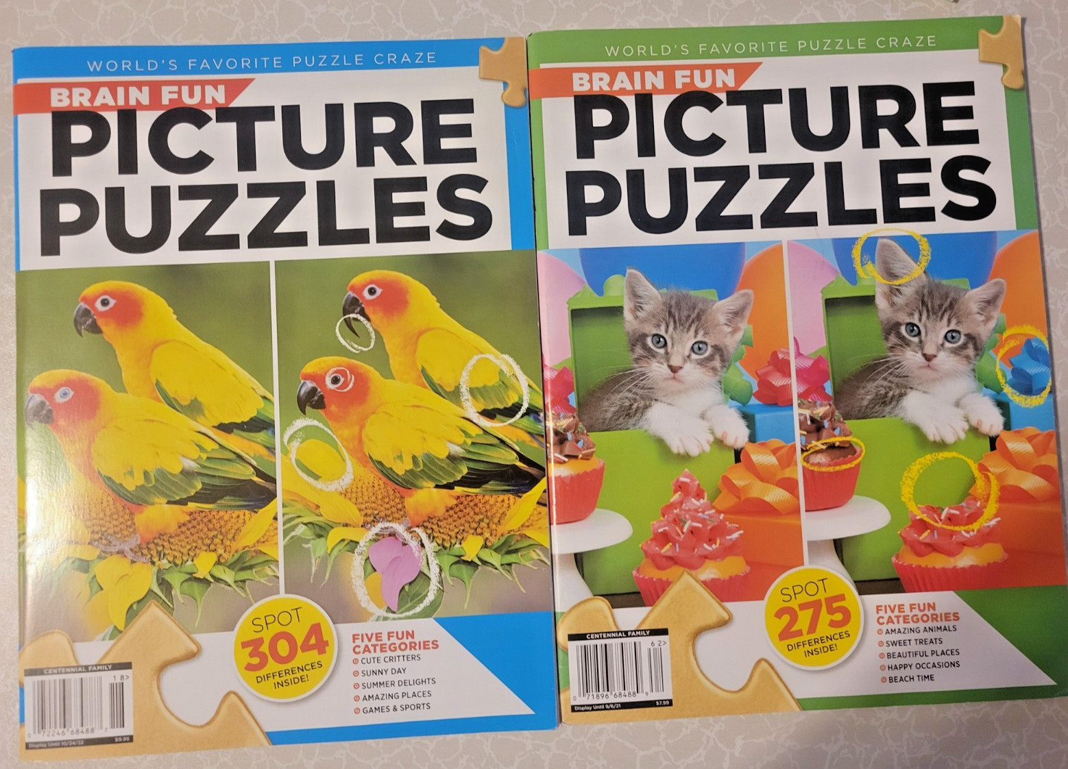 Brain Fun Picture Puzzles: Bundle of 2 – 63 Pages & 5 Categories of Fun In Each