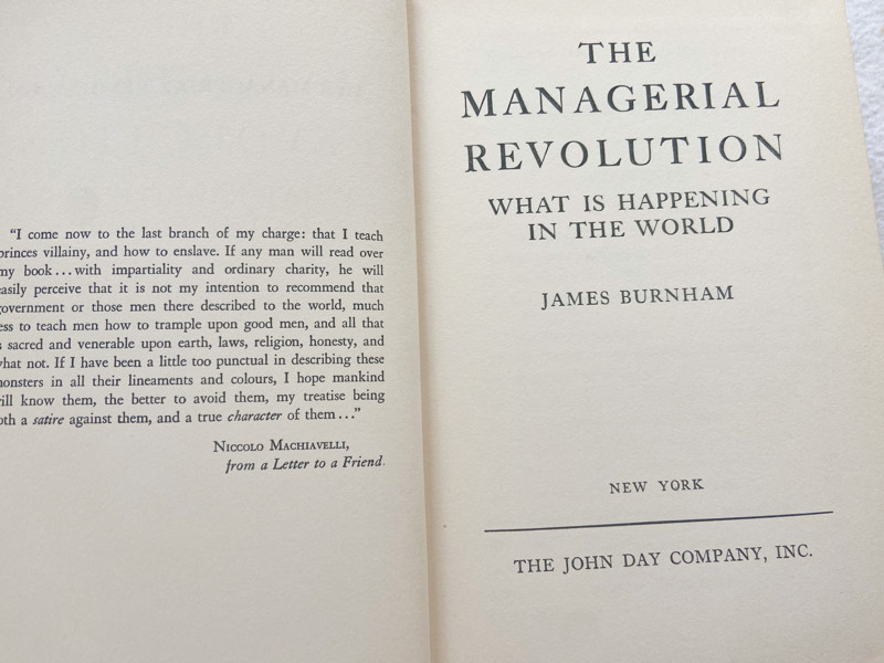 1941 HC The Managerial Revolution: What Is Happening in the World by Burnham, ..