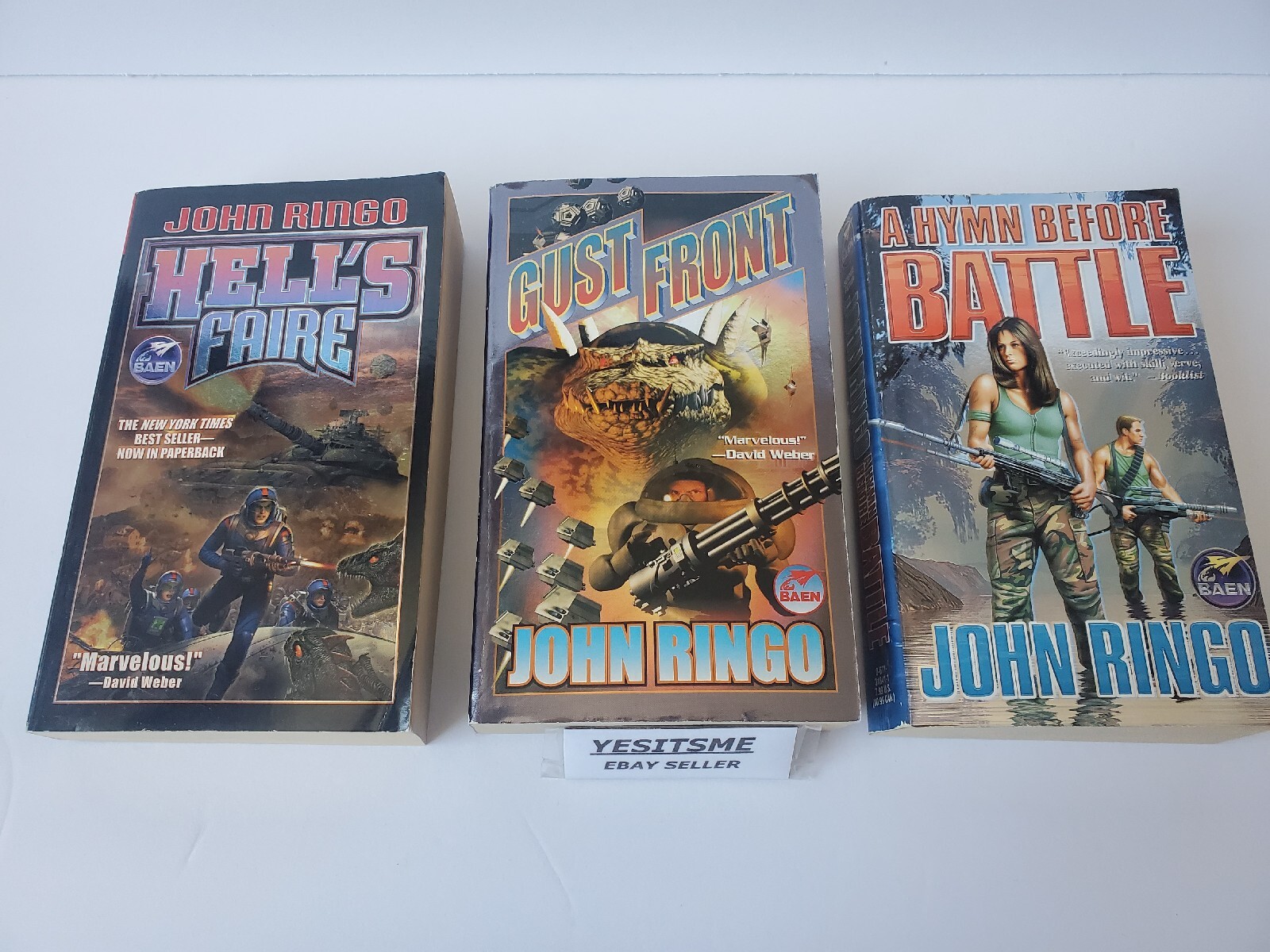 Lot of 3 John Ringo Paperback: Gust Front, Hell’s Faire, A Hymn Before Battle