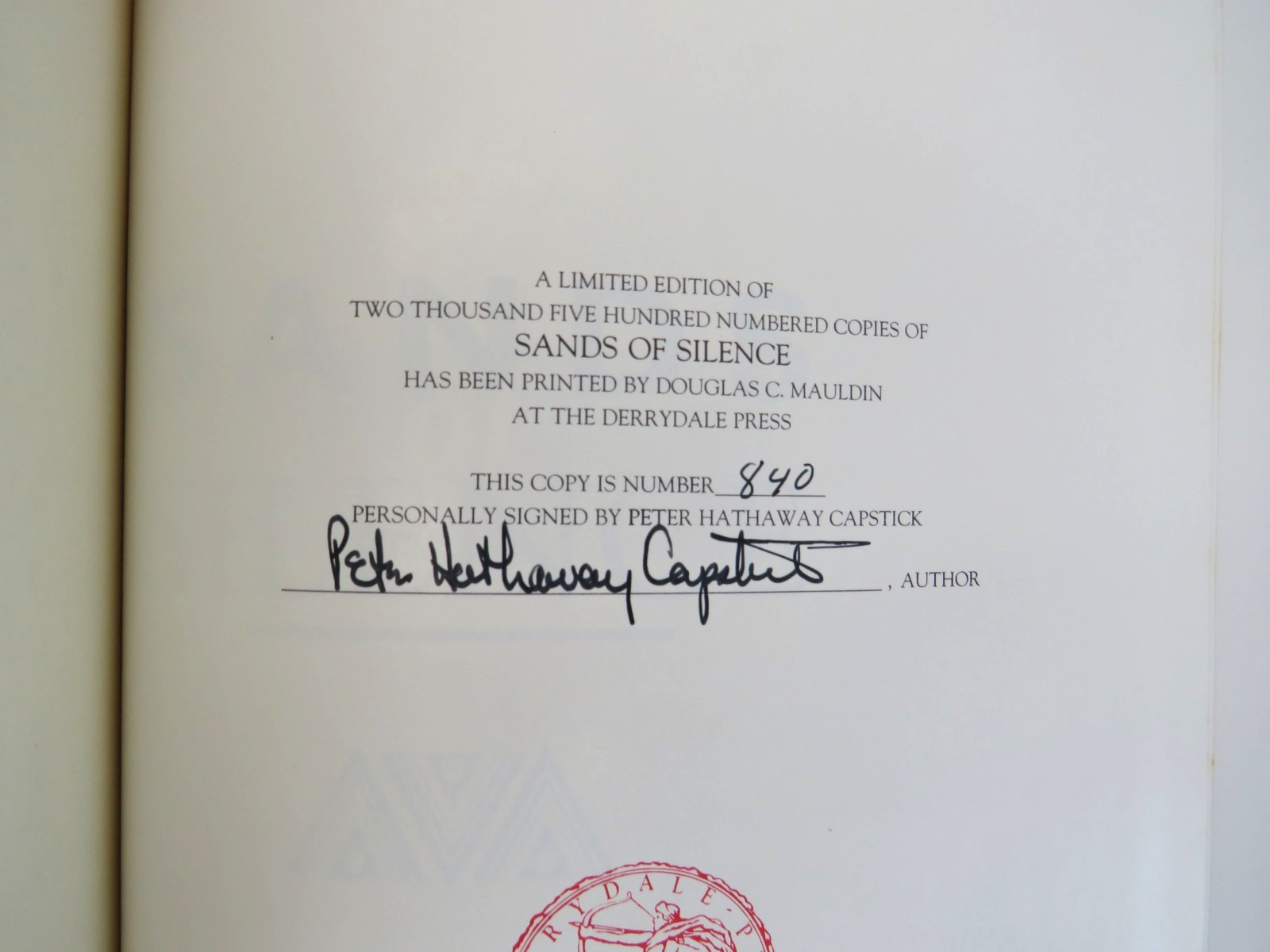 Peter Hathaway Capstick Signed & Numbered Limited Edition Collection (9 Volumes)
