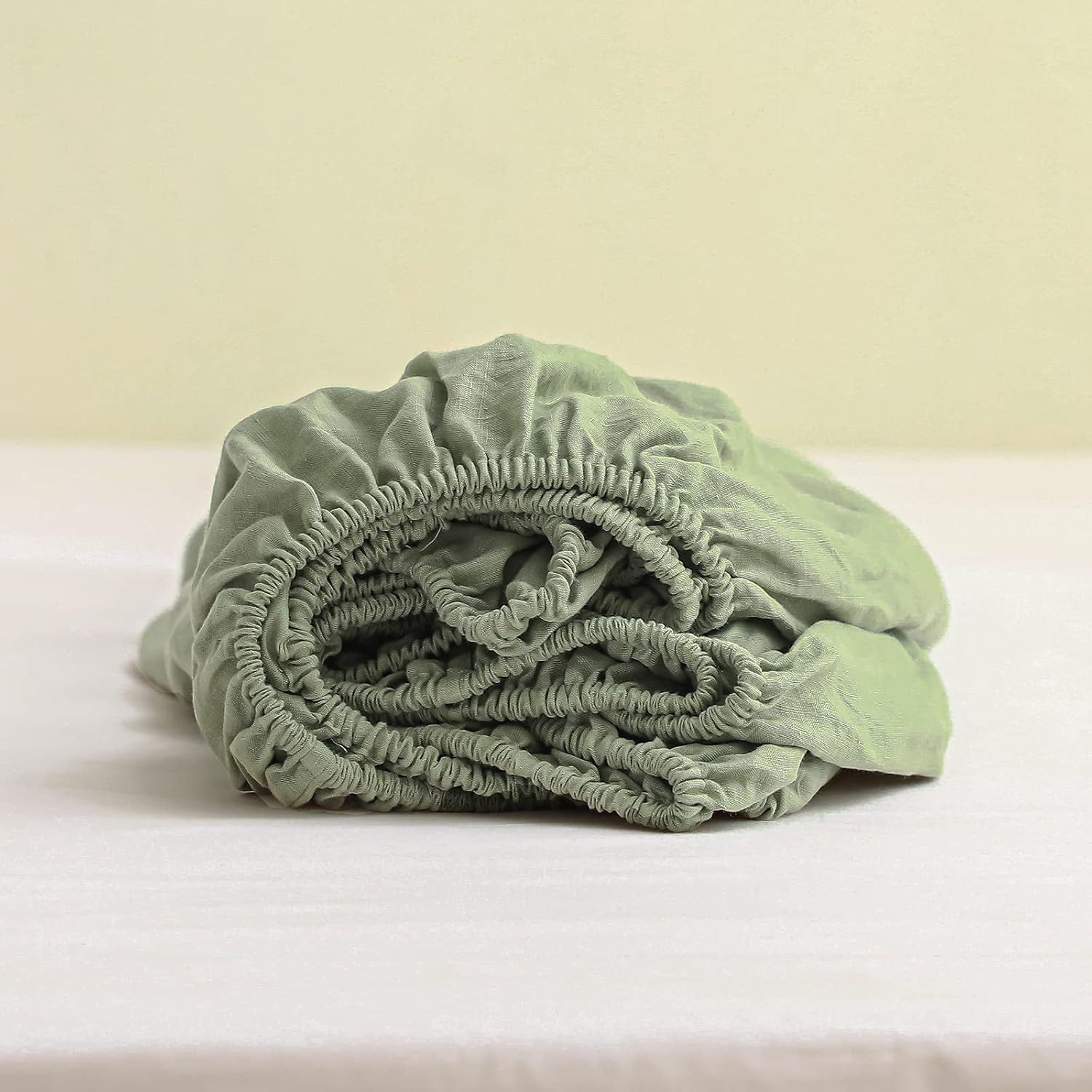 100% Linen Fitted Sheet King, 14 Inch Deep Pocket Mattress