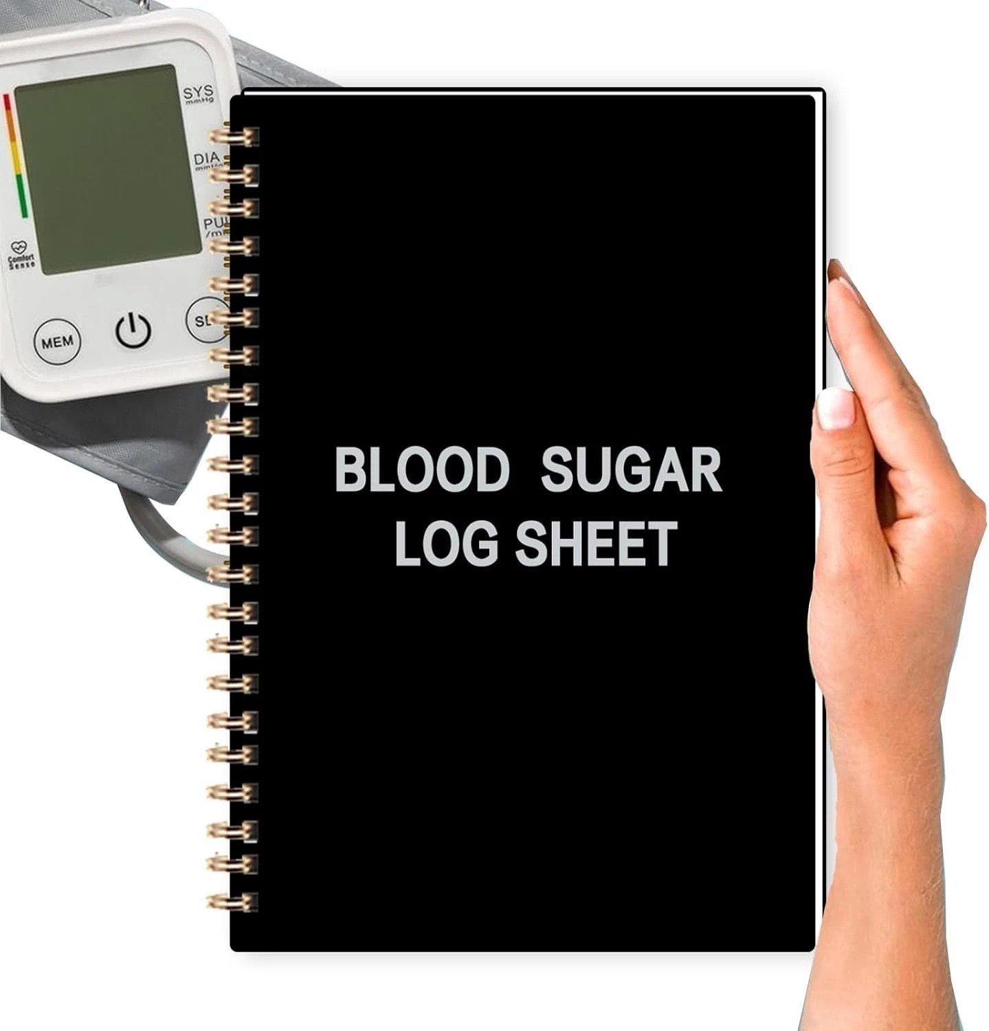 High-Quality Blood Pressure Log Book – 118 Pages Portable Tracker, Black Cover
