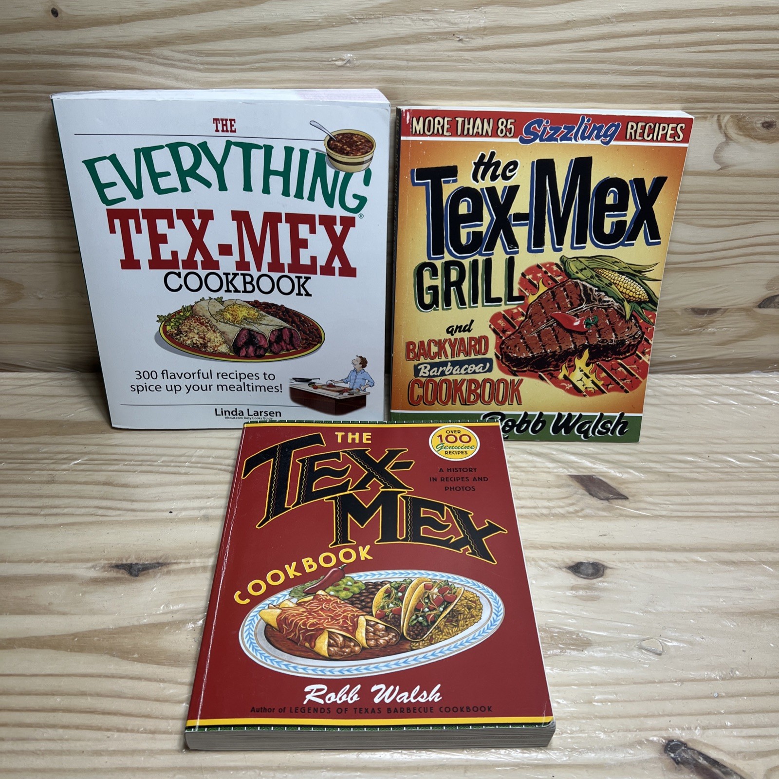 Lot of 3 Tex-Mex Cookbooks The Everything Grill & Backyard Rob Walsh