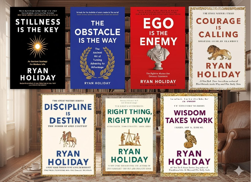 Ryan Holiday 7 Book Set English hardcover : ego + obstacle + stillness + …….