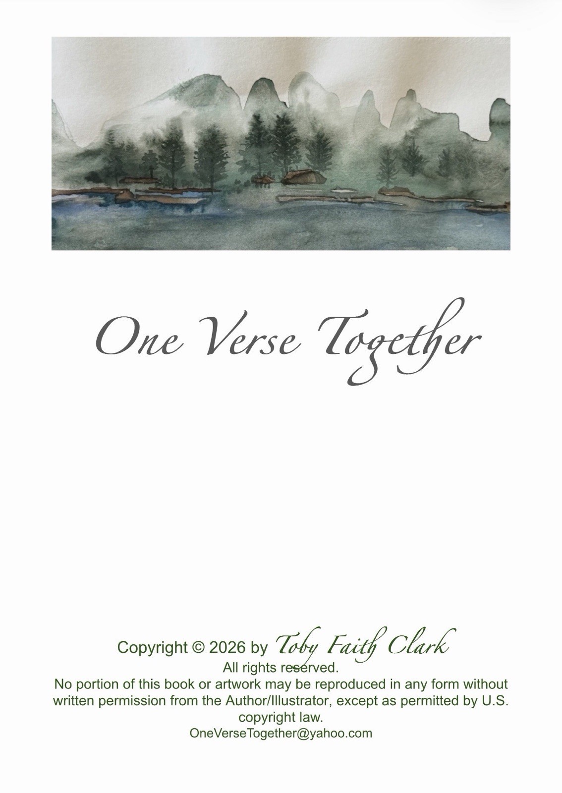 One Verse Together Booklet Workbook Author & Illustrator Toby Faith Clark