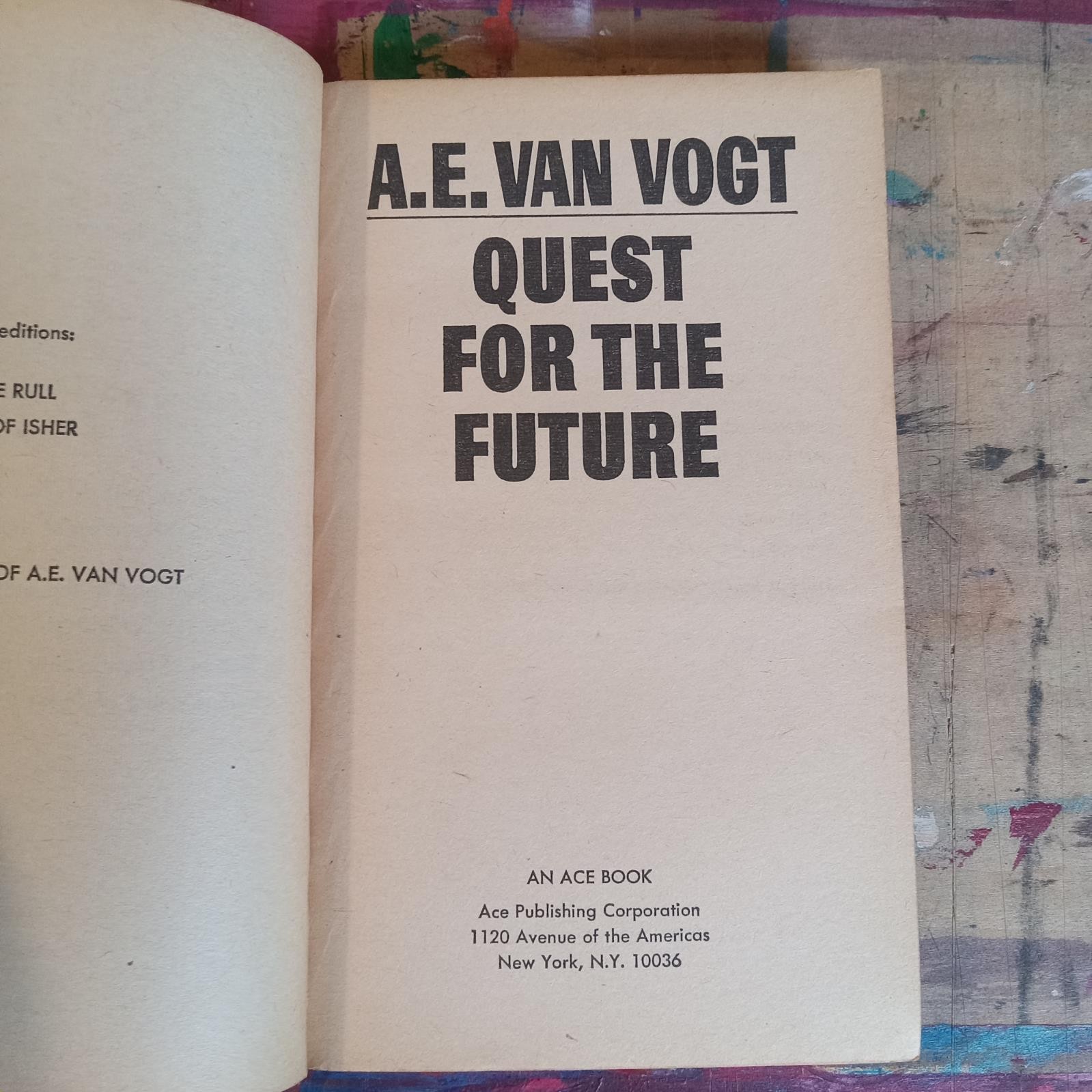 A.E. Van Vogt Quest For The Future John Schoenherr 1970 Ace 12mo Paperback VG+