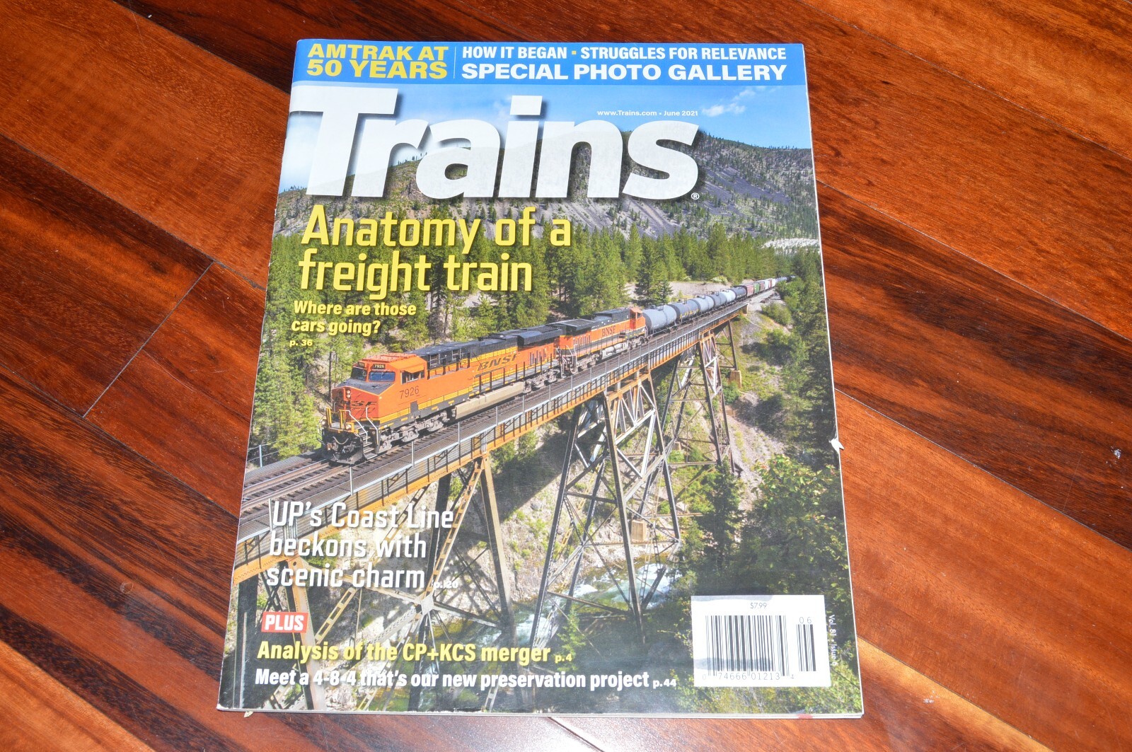 railroad magazine Trains 2021 June Amtrak 50 years UP coast Line NCStL 4-8-4
