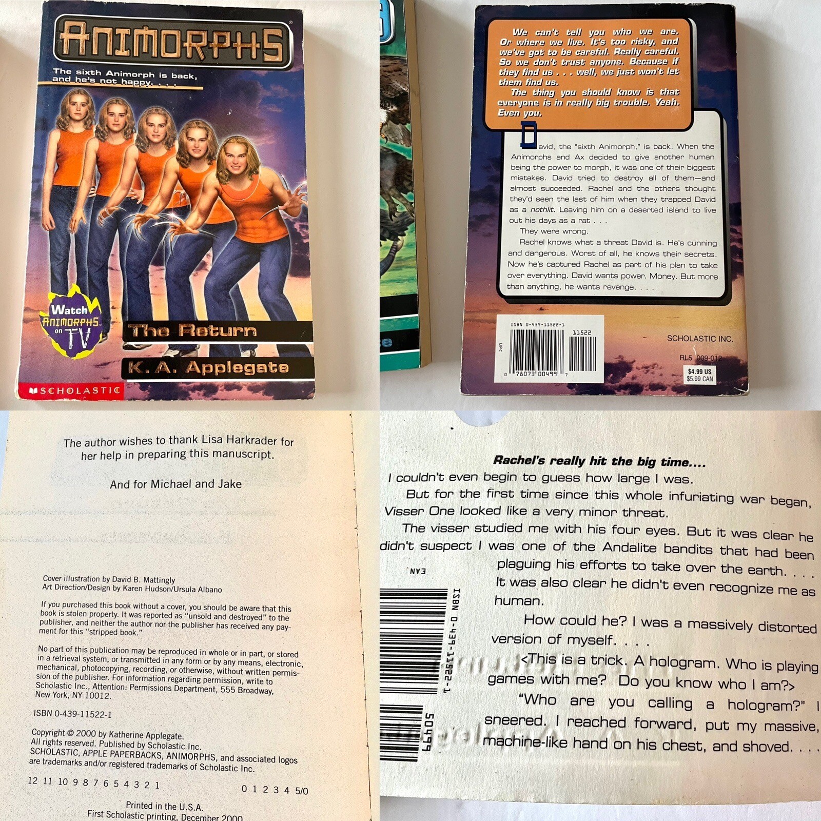 Animorphs Andalite Chronicles Vintage Applegate Kid’s Scholastic 7 Paperbacks