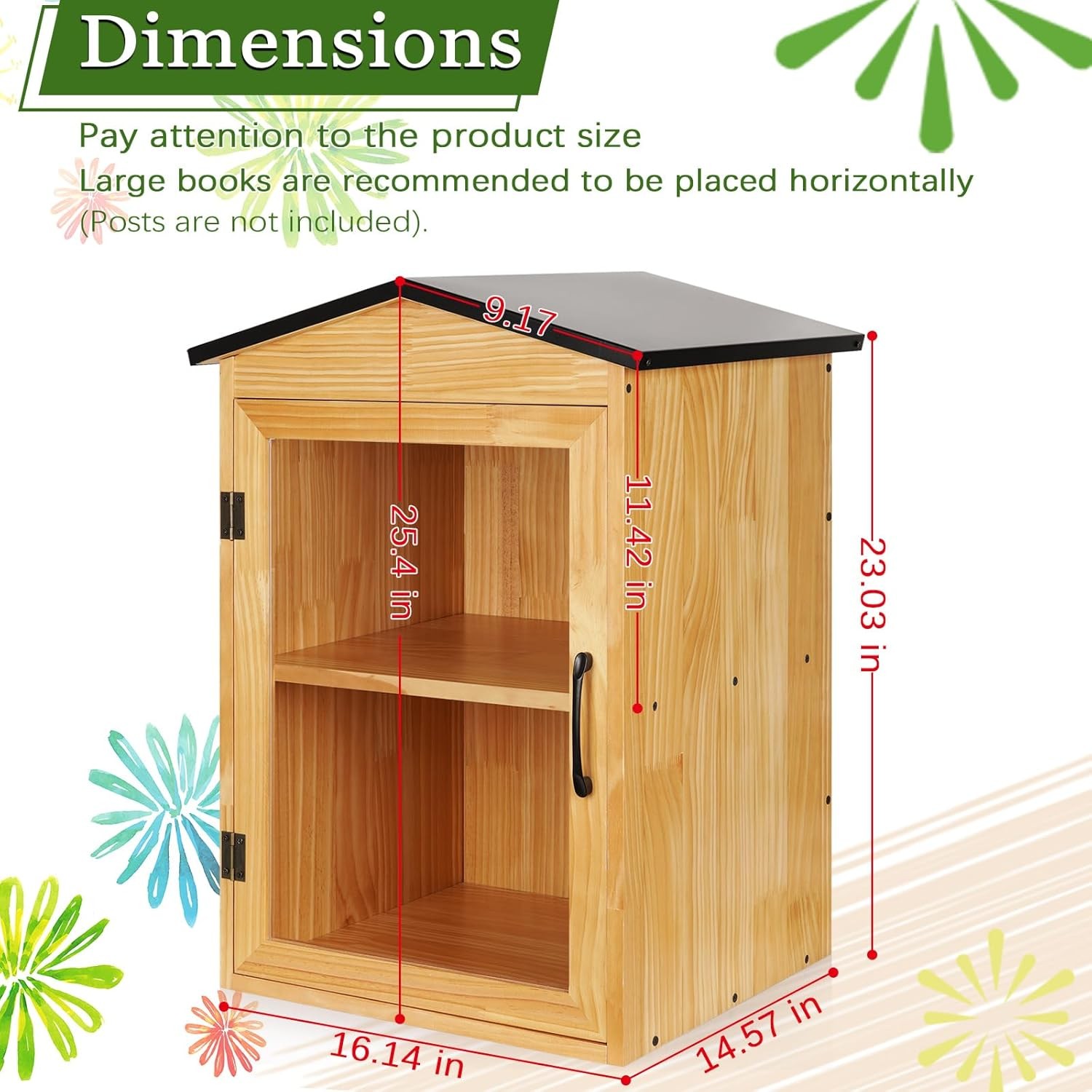 Little Library Box Outdoor Free Library, Double Outdoor Library Book Box Storage