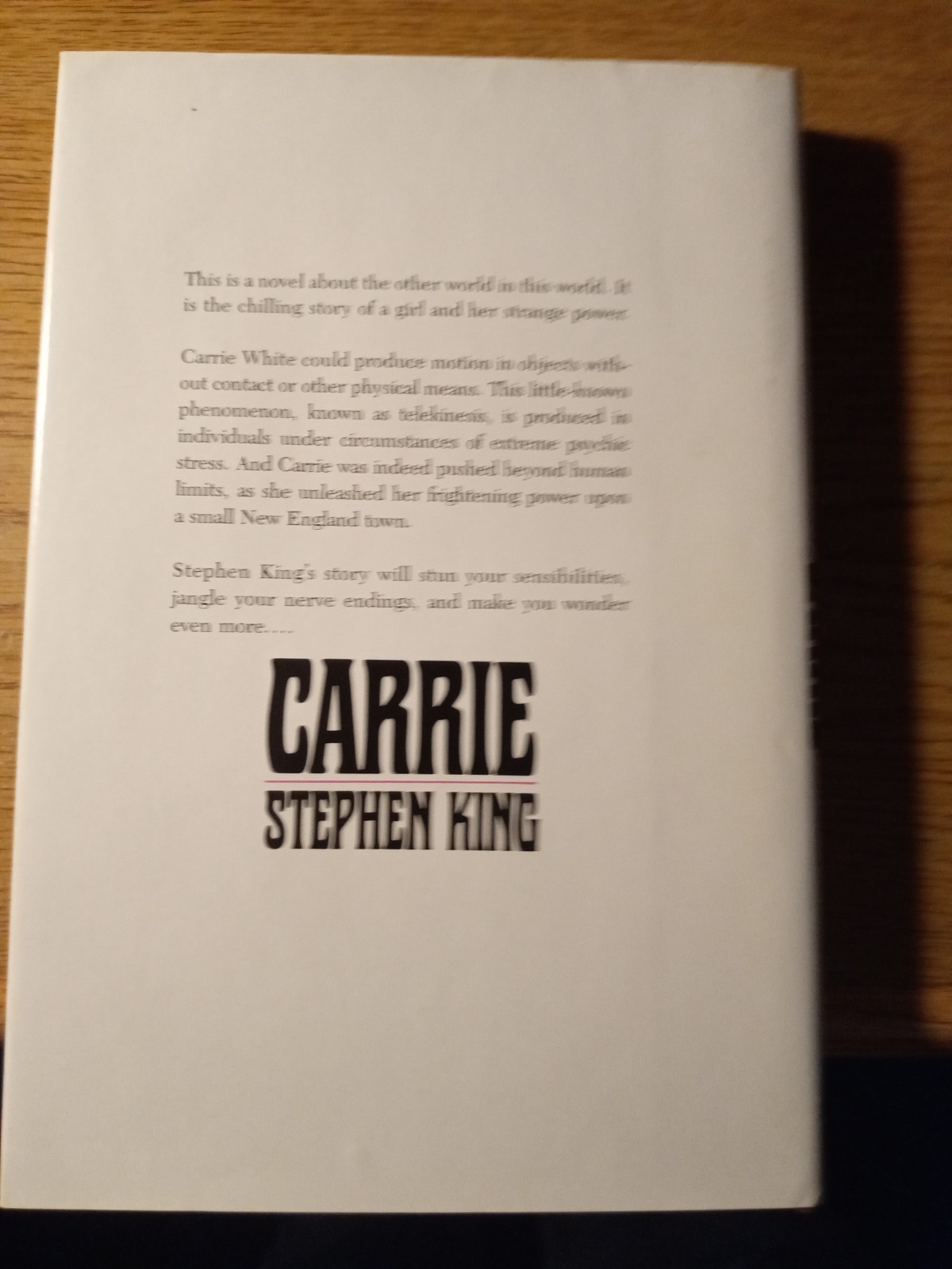 Carrie – Stephen King (1974, Hardcover) First Edition/BCE, VG, HCDJ, Horror