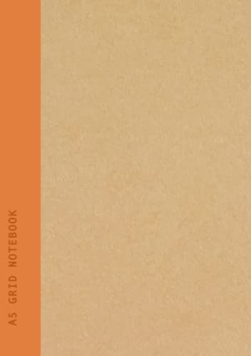 A5 Grid Notebook: Orange Spine | 5mm Grid Rul…, HEYJI