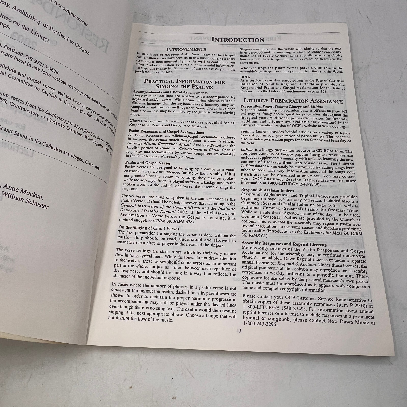 TWO VINTAGE OCP Respond & Acclaim 1996 2002 CATHOLIC LITURGY & HYMNS HYMNAL