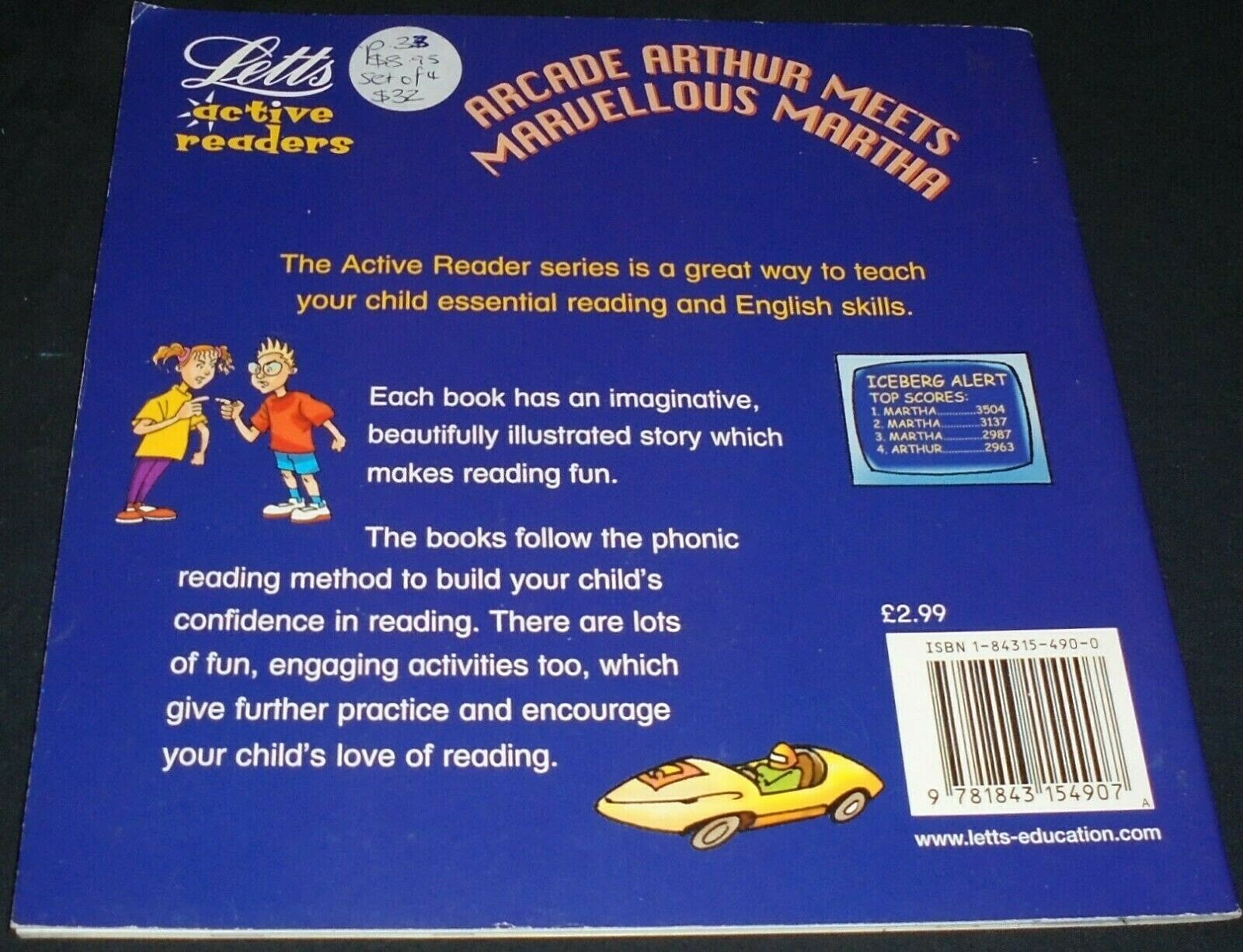LETTS ACTIVE READERS ARCADE ARTHUR MEETS MARVELLOUS MARTHA BOOK 19CM X 19CM