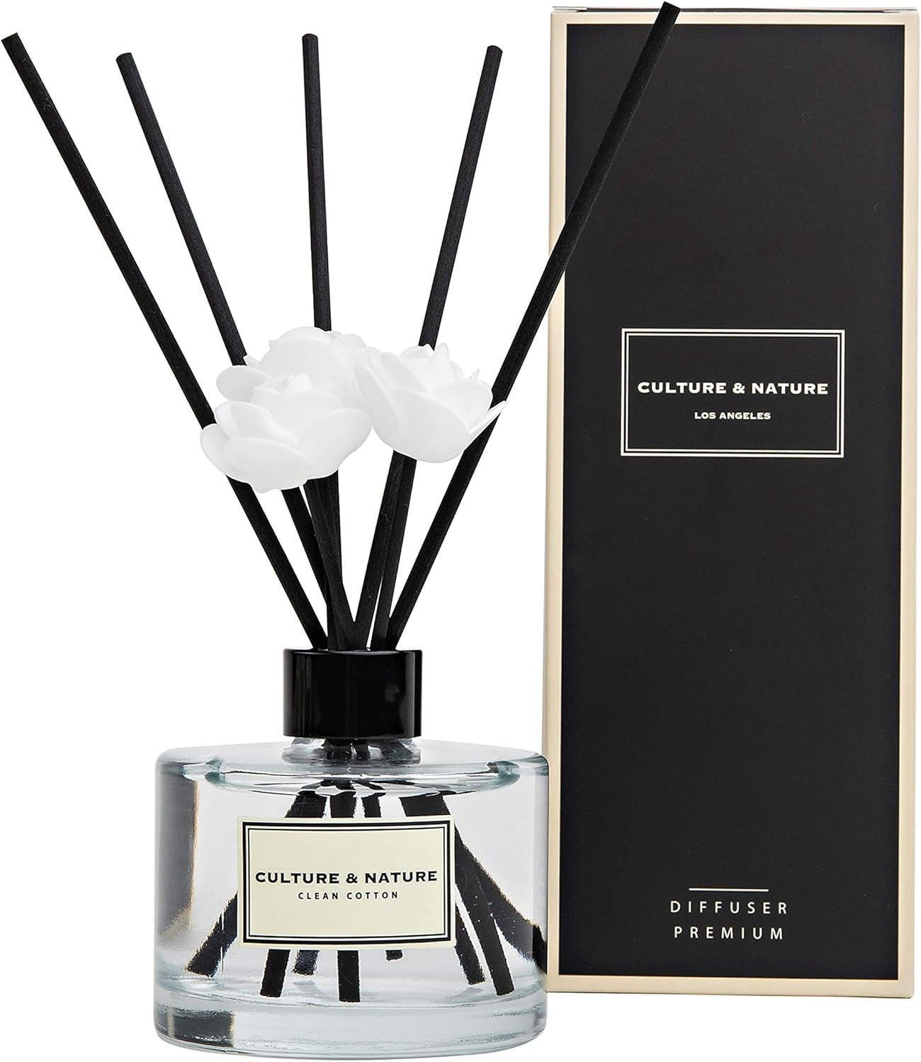 Reed Diffuser Set 6.7oz Clean Cotton Scented with Sticks Home Fragrance