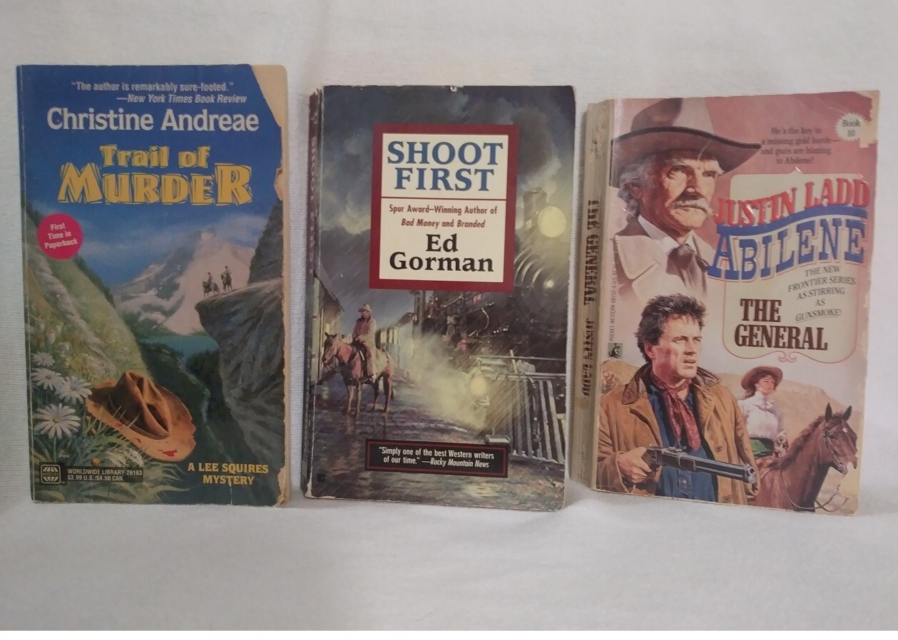 Western Book Lot/3 – Trail of Murder / Shoot First / The General Ppb