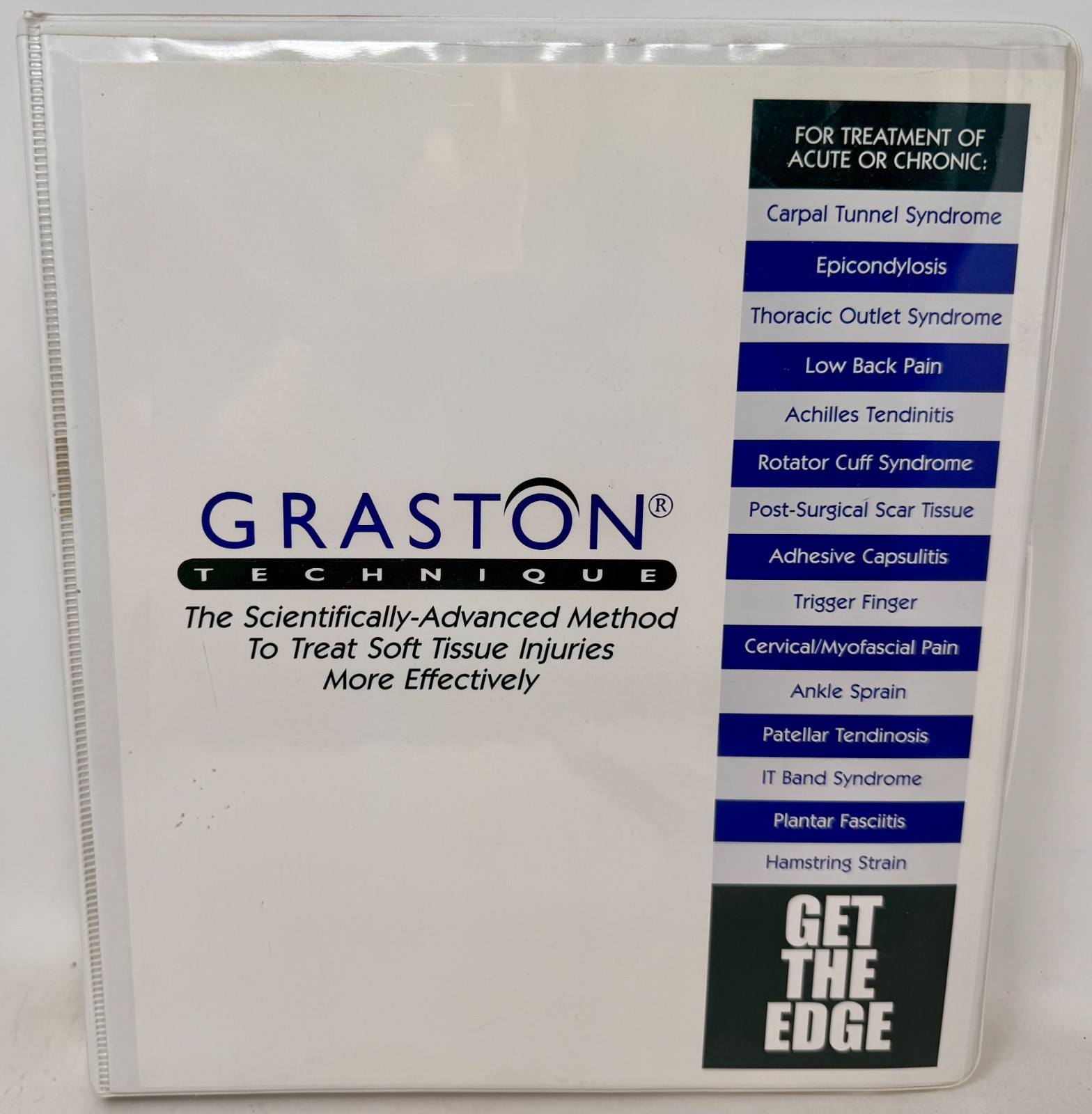 2001 2nd Ed. Graston Technique Instruction Manual Binder Book M. Terry Carey, MS