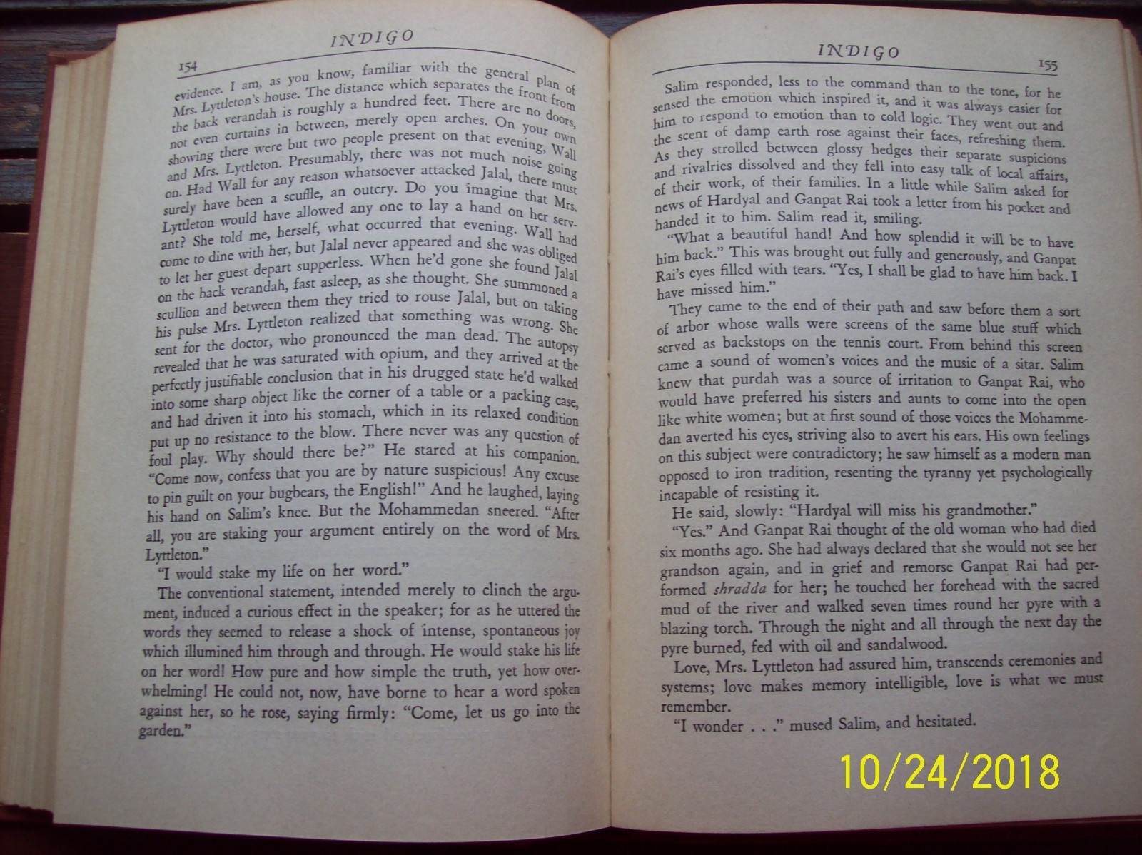 Indigo -Christine Weston- Charles Scribner’s & Sons-1943- Hardcover-374 Pages.