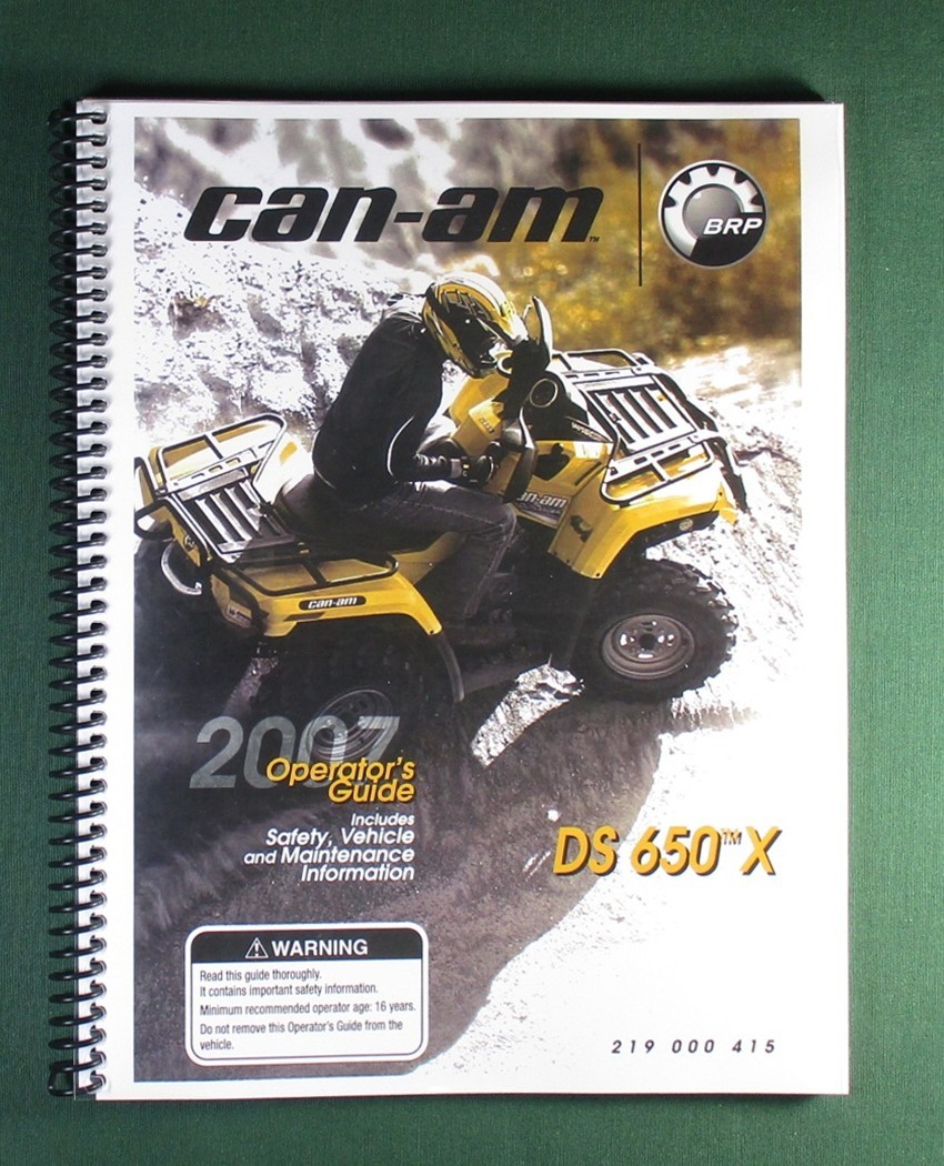 2007 Bombardier DS 650x Owner’s Manual: 136 Pages & Protective Covers!