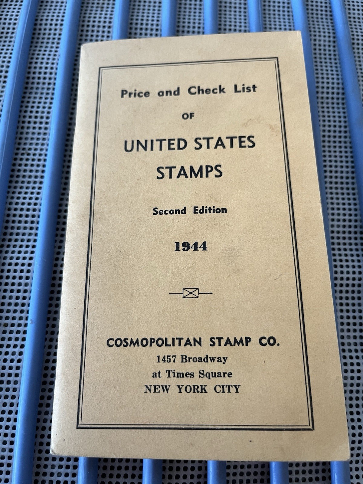 1944 Price & Check List of United States Stamps Paperback Cosmopolitan Stamp Co