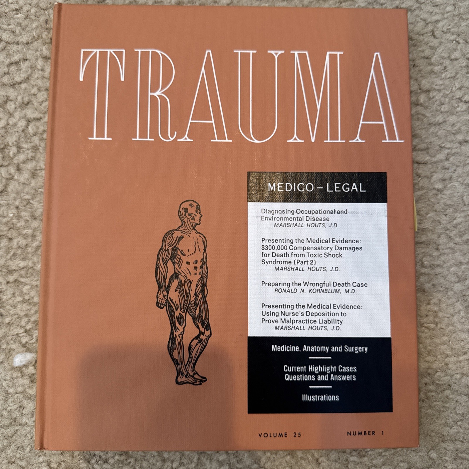 Trauma Medico Legal Volume 25 NO. 1 NO. 2 NO.3 1983 + courtroom poster